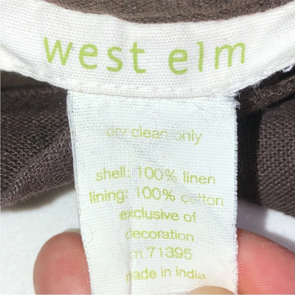 West Elm Linen Beaded Accent Pillow Cover, pre-owned, pet/smoke free home